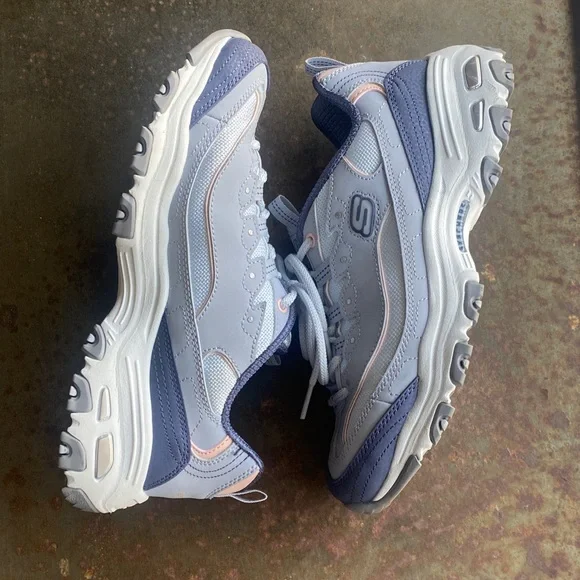 Skechers D’Lites Air Cooled Memory Foam Women's Athletic Shoes. LtBlue&Pink. US8 - Picture 4 of 14
